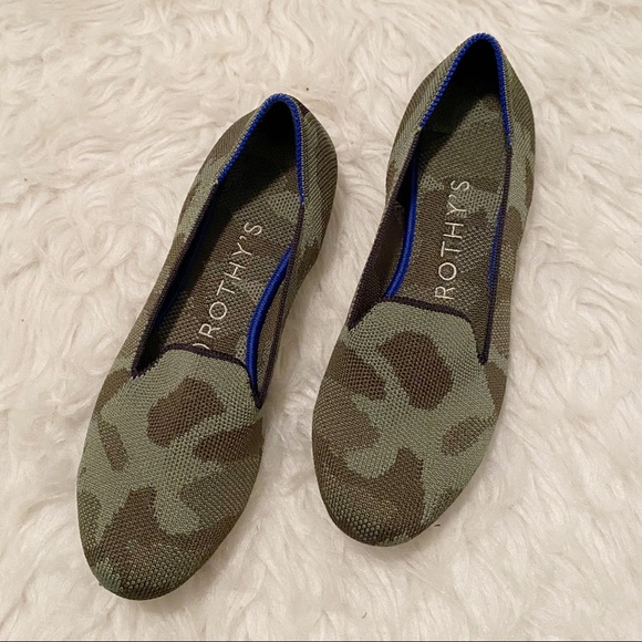rothys olive camo loafer